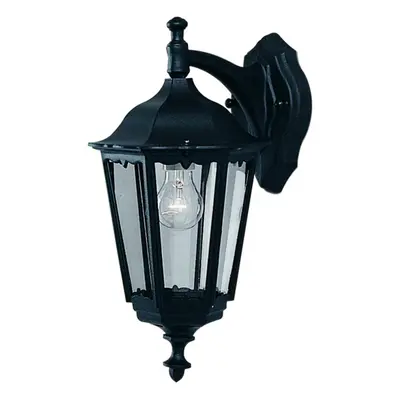 Traditional Black Outdoor Down Over Wall Light IP44