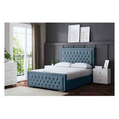 (Small Single , Blue) Allegra Upholstered Bed