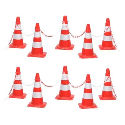 vidaXL 20x Reflective Traffic Cones Red and White cm Road Traffic Sign