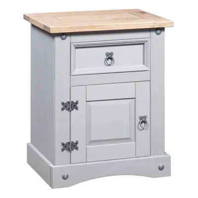 vidaXL Bedside Cabinet Nightstand Bed Table Mexican Pine Corona Range Grey