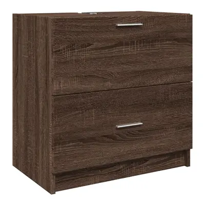 vidaXL Sink Cabinet Vanity Unit Storage Cupboard Brown Oak Engineered Wood