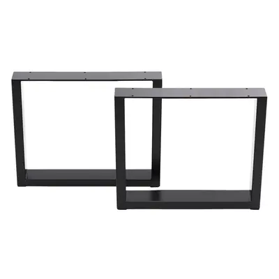 (L90*W7*H71) 2pcs Industrial Steel Table Legs Box Square Coffee Desk