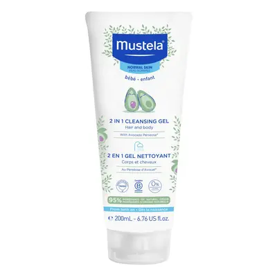 Mustela Baby 2-in-1 Cleansing Gel - Baby Body & Hair Cleanser - with Natural Avocado - Biodegrad