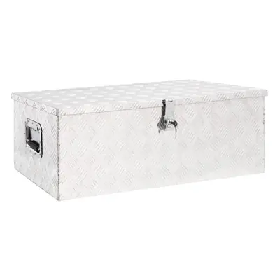 vidaXL Storage Box Silver 90x47x33.5 cm Aluminium Storage Chest Blanket Box