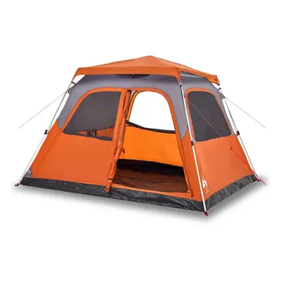 (Grey and orange, x x cm) vidaXL Family Tent Dome 8-Person Lightweight Tent Camping Tent Quick R