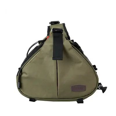 (Army Green) Camera Messenger Bag Photography Case Nylon Triangle Shoulder with Rain Cover for C