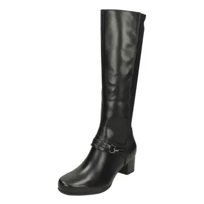 (UK 3, Black) Ladies Clarks High Leg Boots Rosalyn Clara - E Fit