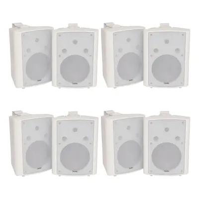 8x 180W White Wall Mounted Stereo Speakers 8" 8Ohm LOUD Premium Audio & Music