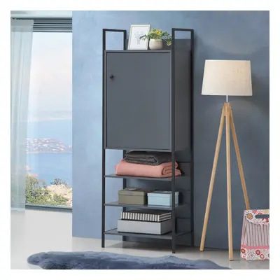 Zahra Storage Open Wardrobe Clothes Organizer Closet Cupboard Bookshelf Grey