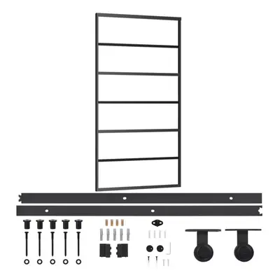 vidaXL Sliding Door with Hardware Set ESG Glass&Aluminium Sliding Door System