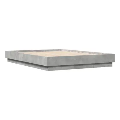 vidaXL Bed Frame Bed Concrete Grey 120x190 cm Small Double Engineered Wood