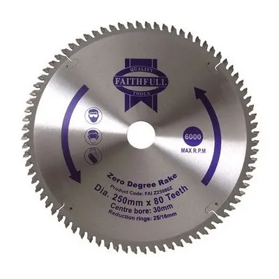 Faithfull FAIZ25080Z Circular Saw Blade x 16/25/30mm x 80T Zero Degree