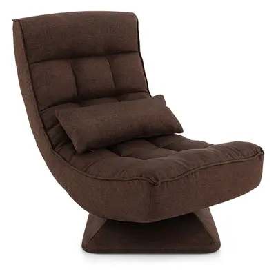 4-Position Adjustable Floor Chair Padded Lounge Chair w/ Swivel Base