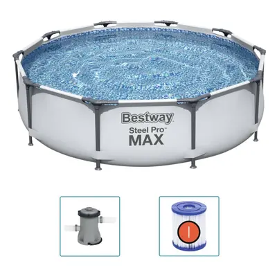 Bestway Swimming Pool Set Above Ground Pool Garden Paddling Pool Steel Pro MAX