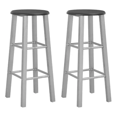 vidaXL 2x Bar Stools Silver MDF Bar Seats Stools Bar Furniture Counter Stools