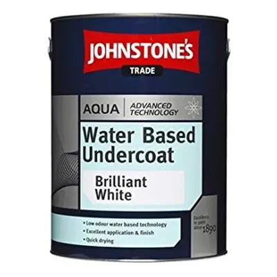 Johnstone's Trade Aqua Water Based Undercoat Brilliant White 5L with Avenue touch up brush