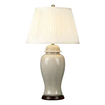 Table Lamp Large Chinese Porcelain Ivory Crackle Glass Cream Shade LED E27 60W