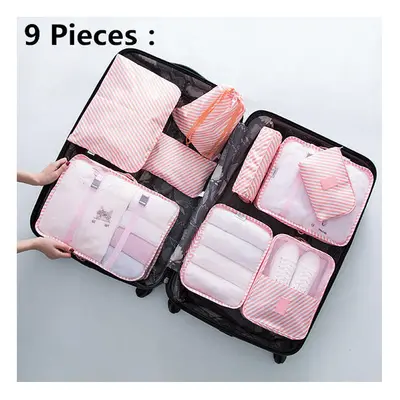 (9pcs) 5/7/9 Pieces Waterproof Travel Organizer Waterproof Multi-function Travel Bag