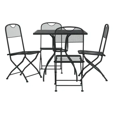 (80 cm table length/ piece) vidaXL Garden Dining Set Outdoor Table and Chair Set Anthracite Meta