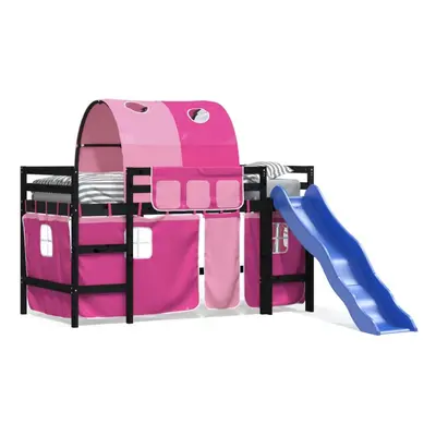 (black and pink, x cm) vidaXL Kids' Loft Bed with Tunnel Bed Frame Bedstead Bunk Bed Solid Wood 