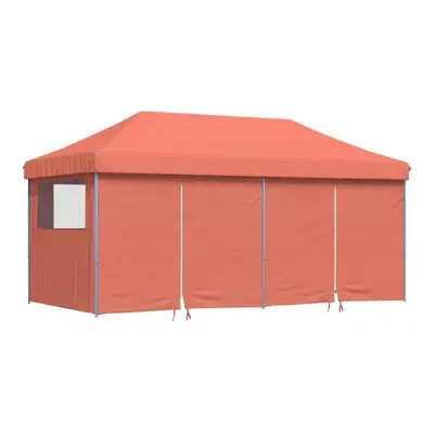 (terracotta, with sidewalls) vidaXL Foldable Tent Pop-Up with Side Walls Outdoor Party Tent Gard