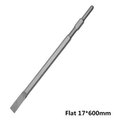 (Flat17*600mm) x 280/400/600mm Pointed/Flat Head Hex Shank Drill Bit for Hammer Drill Machine Sl