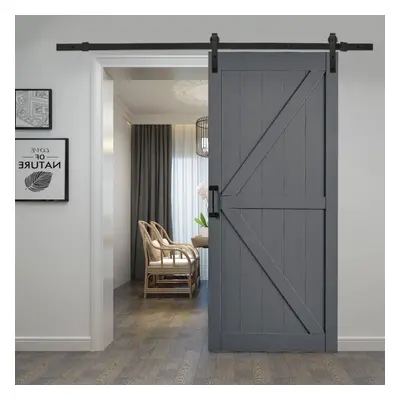 Farmhouse Style Wooden Barn Door with Sliding Kit