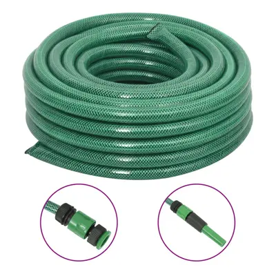 vidaXL Garden Hose with Fitting Set Pool Hose Pipe Water Hose Green 0.75" PVC