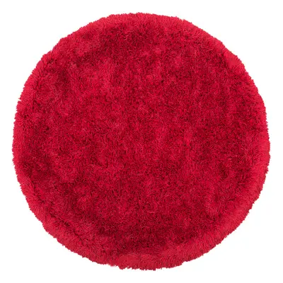 Shaggy Round Area Rug Ã¸ cm Red CIDE