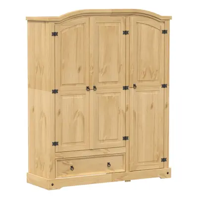 (brown) vidaXL Wardrobe Armoire Closet Clothes Storage Organiser White Solid Wood Pine