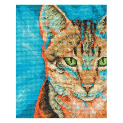 DMC Counted Cross Stitch Kit 8"X10"-Tabby (14 Count)