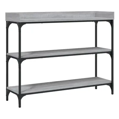 vidaXL Console Table with Shelves Hallway End Table Side Table Grey Sonoma