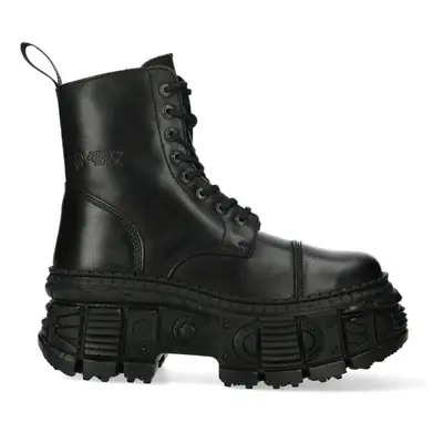 (36) NEW WALL083C-S5 Unisex Metallic Black Leather Boot