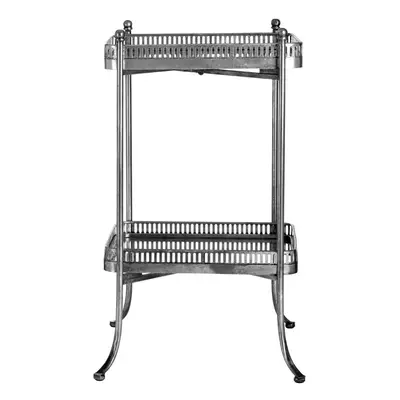 Premier Housewares Reza Antique Silver Square Tray Table