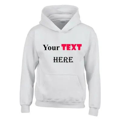 (White, 5XL) Personalised Mens Custom Printed Hoodie Hooded Sweatshirt Text Word Printing