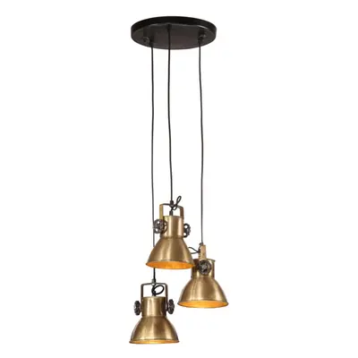 vidaXL Hanging Lamp Ceiling Chandelier Pendant Light W Antique Brass E27