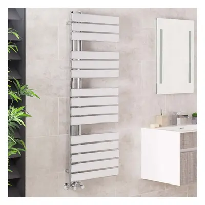 Kristiansund x 500mm Flat Chrome Designer Heated Towel Rail