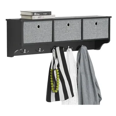 SoBuy FRG282-SCH, Wall Coat Rack Wall Shelf Wall Storage Cabinet Unit