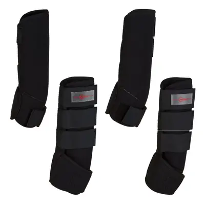 Kerbl Four Piece Horse Boots Wear Set Leg Protection Wraps Black Cob