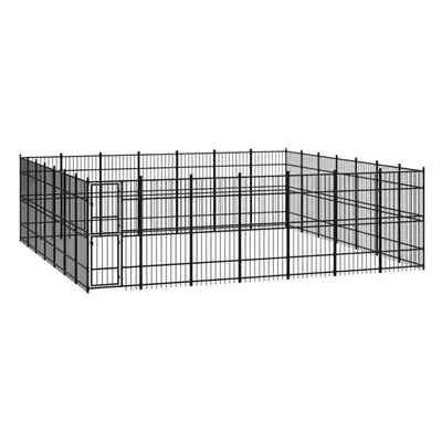 vidaXL Outdoor Dog Kennel Steel Outdoor Puppy Enclosure Dog Pet Supply Cage