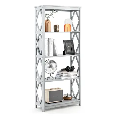 5-Tier Bookshelf Modern Bookcase with Open Shelves Storage Organizer