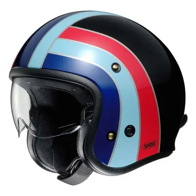 (XS, Black) Shoei J-O Nostalgia TC-10 Black / Blue / Red