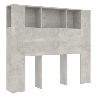 (concrete grey) vidaXL Headboard Cabinet Bed Headboard Home Indoor Bedroom Bookcase Headboard