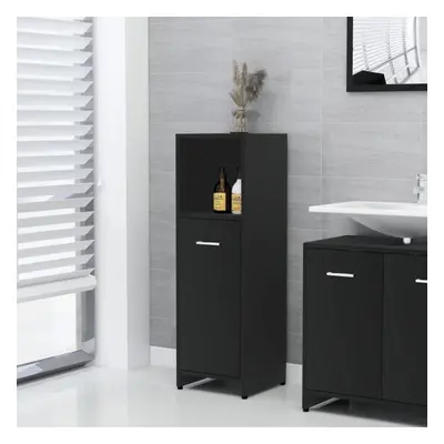 vidaXL Bathroom Cabinet Black Chipboard Washroom Cupboard Under Basin Unit