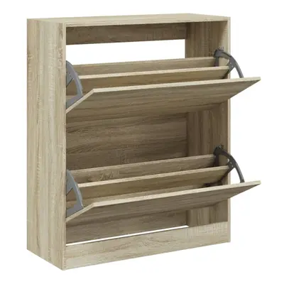 (sonoma oak, x x 96.5 cm) vidaXL Shoe Cabinet with Flip-Drawers Shoe Storage Shelf Shoe Rack Cup