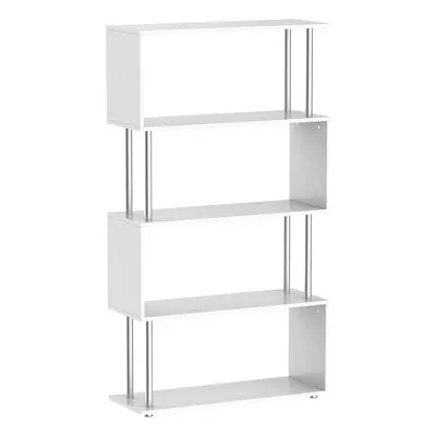 HOMCOM Wooden S-Shaped Storage Display Unit - White