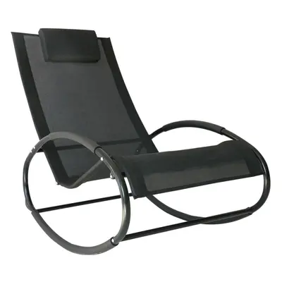 Outsunny Patio Rocking Chair Orbital Zero Gravity Seat Pool Chaise w/ Pillow