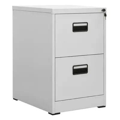 vidaXL Filing Cabinet Light Grey Steel Office Storage File Document Cabinet