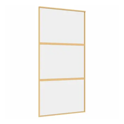 vidaXL Sliding Door Interior Barn Door Gold Clear ESG Glass and Aluminium