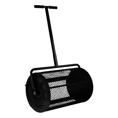 Compost Spreader Roller Peat Moss Topsoil Garden Lawn 80L 26" Steel Cage